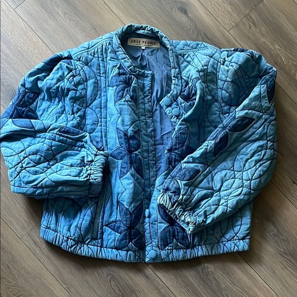 Free People Quinn Quilted Cotton Denim Jacket - Picture 5 of 9